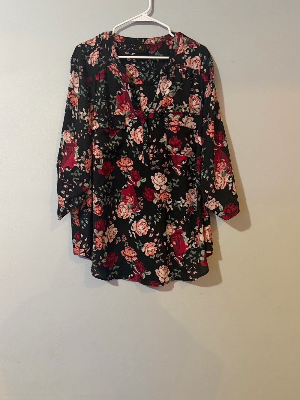 Disney Princess Torrid Floral 3/4 Sleeve Blouse